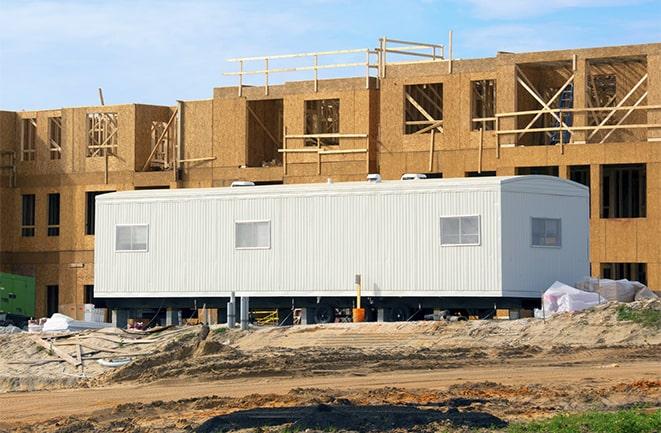 construction office rentals with signage for leasing information in Lindenhurst, NY